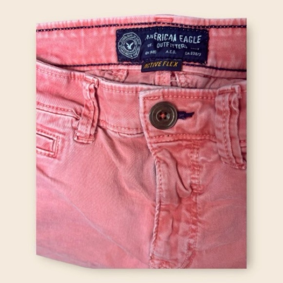 Mens American Eagle Active Flex Shorts 30 Classic Fit Coral Short Red Orange - Picture 3 of 3